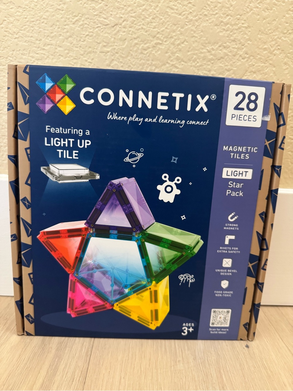 Connetix Light Star Pack Magnetic Tiles - Multicolor 28-Piece Set